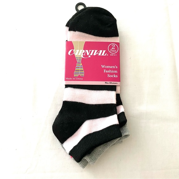 Carnival 2 Pair No-Show Fashion Socks - Picture 1 of 2